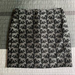 J. Crew Metallic Zebra Print Miniskirt